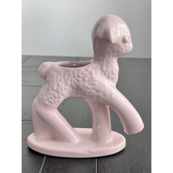 Haeger Pottery Pink baby Lamb Planter Mid Century Vintage Nursey Decor Baby Room - Picture 5 of 10